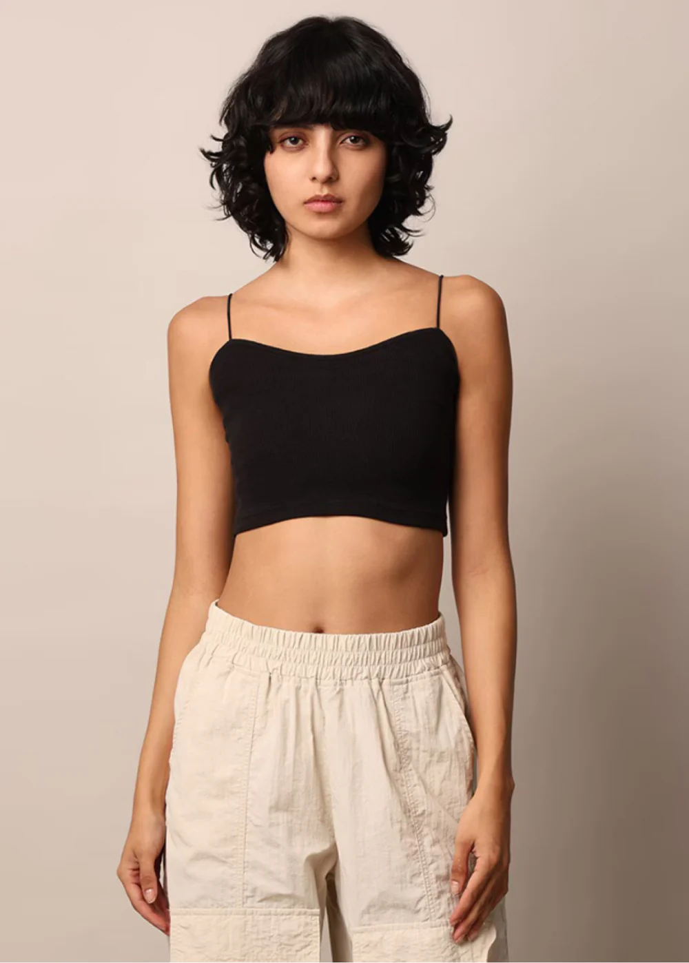 Cropped Tank Top & High-Waisted Shorts